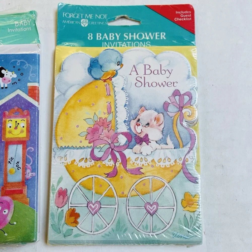 Hallmark Baby Shower Invitations‎ Hey Diddle Diddle Set of 4 USA Made